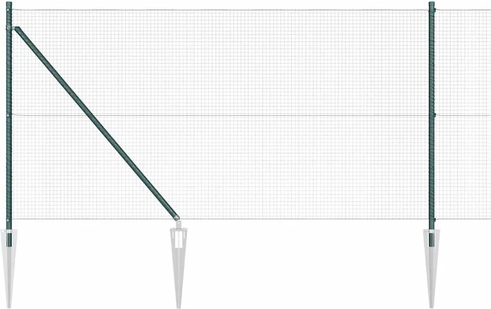 vidaXL Stâlp de gard. Verde 10 x 1 m (plasă cu ochiuri de 19 x 19 mm)