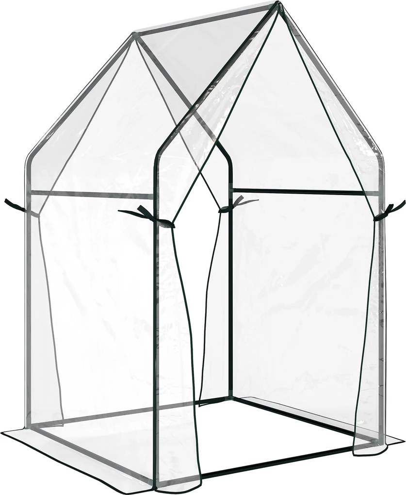 Outsunny Mini Sera Portabila 90x90x145cm cu 2 Usi cu Fermoar Transparent pentru Interior Exterior | Aosom Romania
