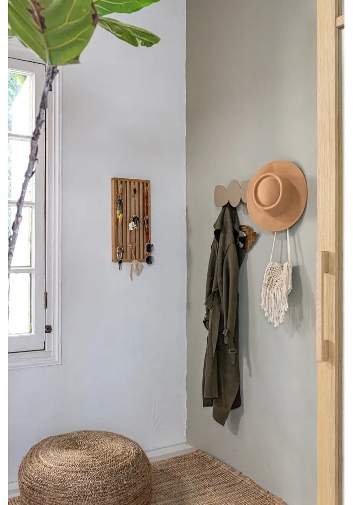 Cuier de perete în culoare naturală din metal 24 cm Parco – Spinder Design