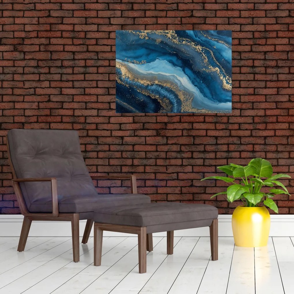 Tablou - Abstracție marmură albastră (70x50 cm)