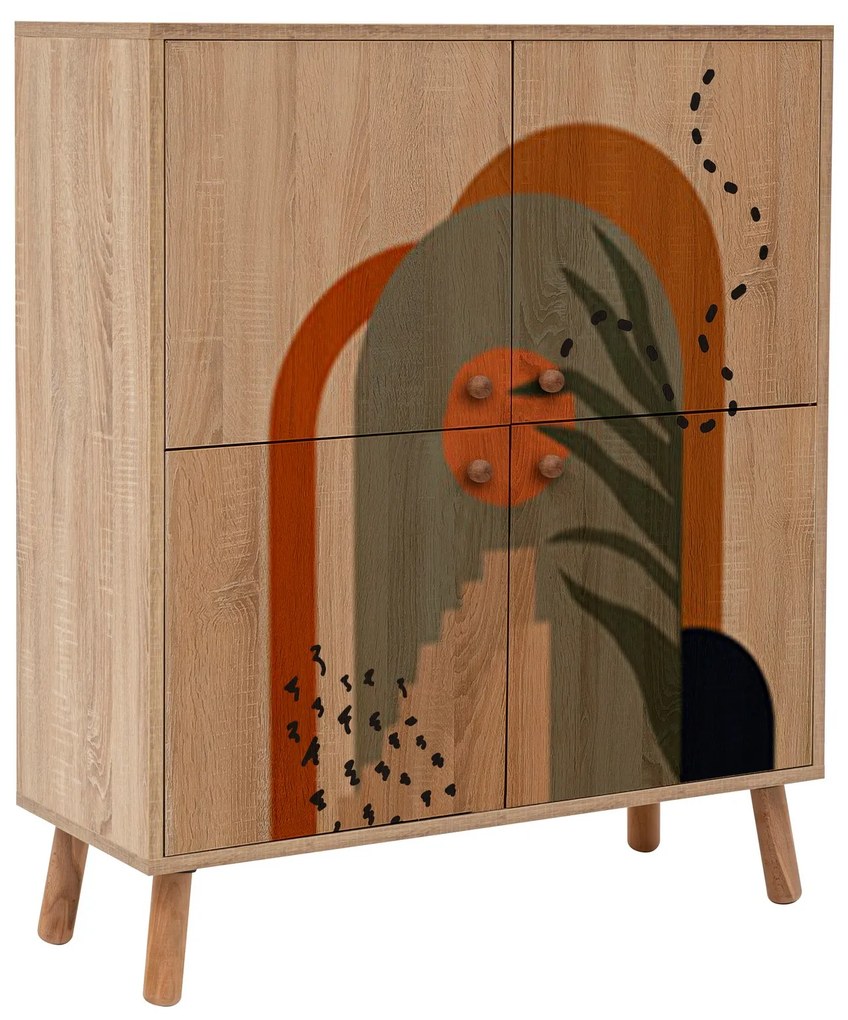 Mobilier pentru hol Maluxe 985 (Stejar sonoma + Piatră). 1089079