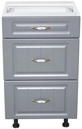 Corp inferior 40 cu 3 sertare metalice pentru greutate Zebra MDF gri dungi