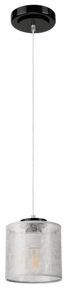 Pendul pe cablu ROSA 1xE27/60W/230V negru/gri