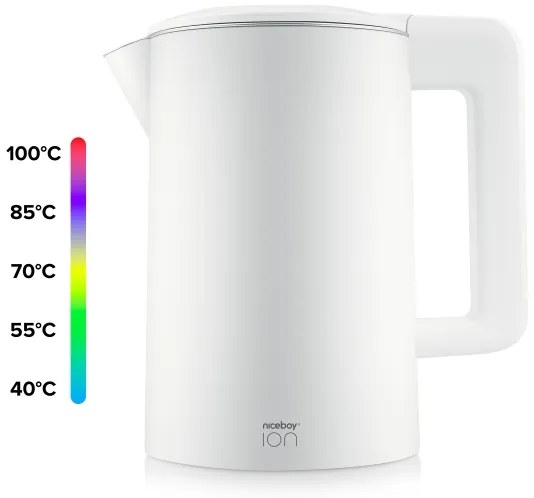 Fierbător de apă cu termoreglare Niceboy ION ThermoKettle TK5 1,7 l 2200W/230V alb
