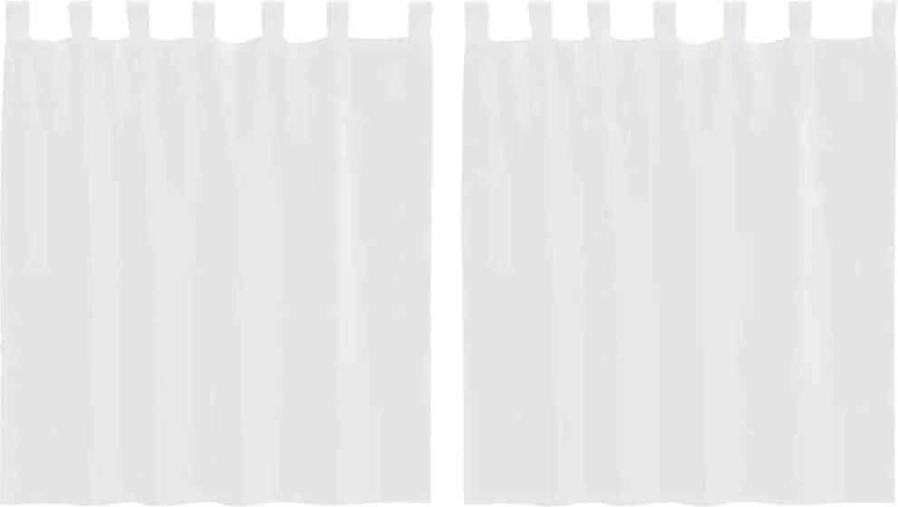 vidaXL Perdele Voile cu buzunare pentru bare 2 buc Alb