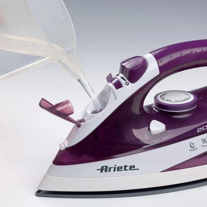 Fier de calcat Ariete STEAM IRON 6235/00, 2000W, 0.3 L, Placa ceramica, Jet de abur, Violet