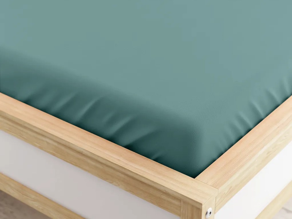 Cearsaf cu elastic din microfibra culoare mentol 180 x 200 cm