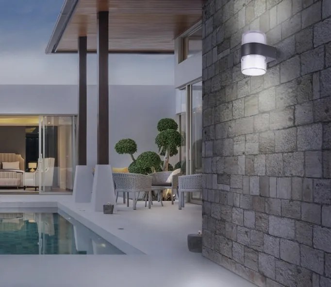 Aplica LED de perete exterior moderna IP54 LARS ROUND 3000K