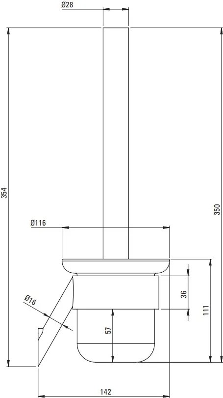 Silia Perie de wc finisaj negru ADI_N711
