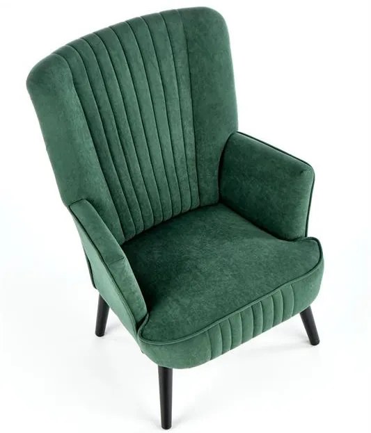 Fotoliu tapitat Delgado Velvet verde – H100 cm