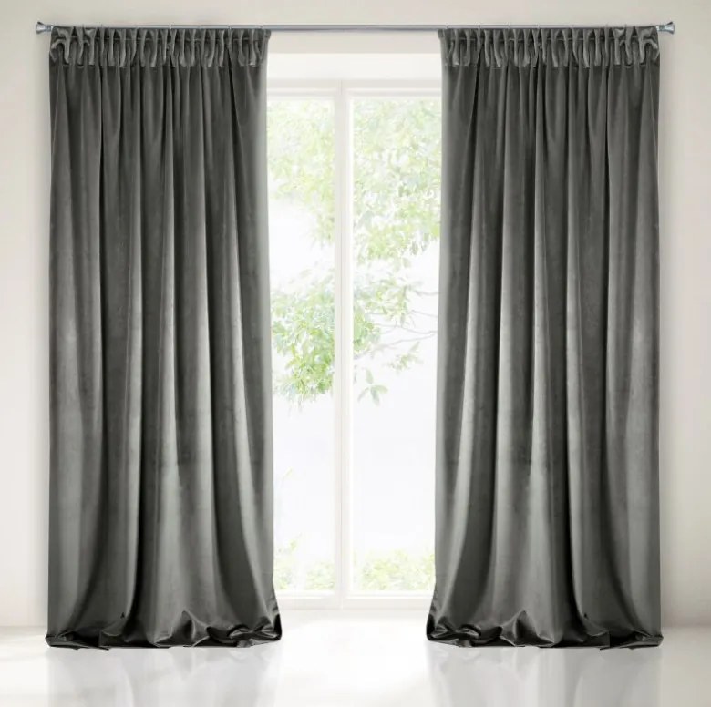 Draperii monocrome Shadow în gri 140 x 270 cm