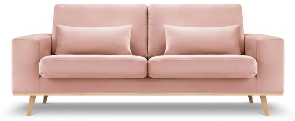 Canapea Tugela cu 2 locuri si tapiterie din catifea, roz