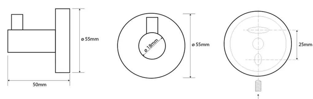 Cârlig SAPHO XS201 X-Steel, oțel inoxidabil periat