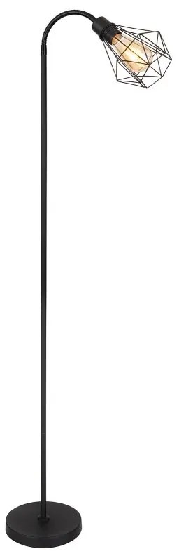 Lampadar, lampa de podea design modern Isabella negru mat