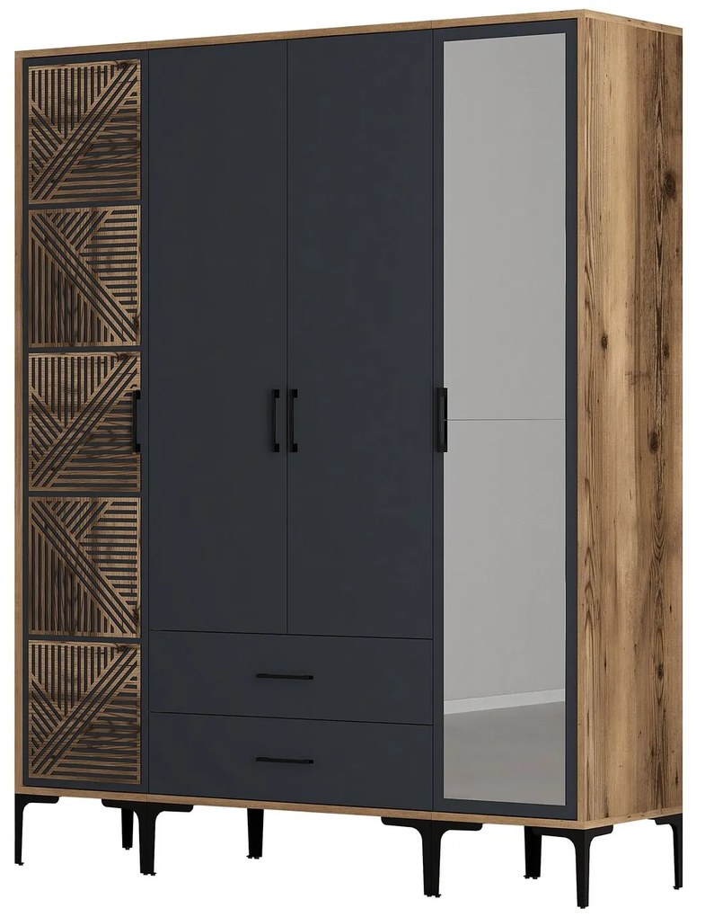Dulap de haine Kiara PTR (Nuc + antracit). 1088511