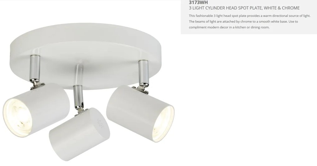 Plafoniera LED cu 3 spoturi directionabile Rollo alba 3173WH SRT