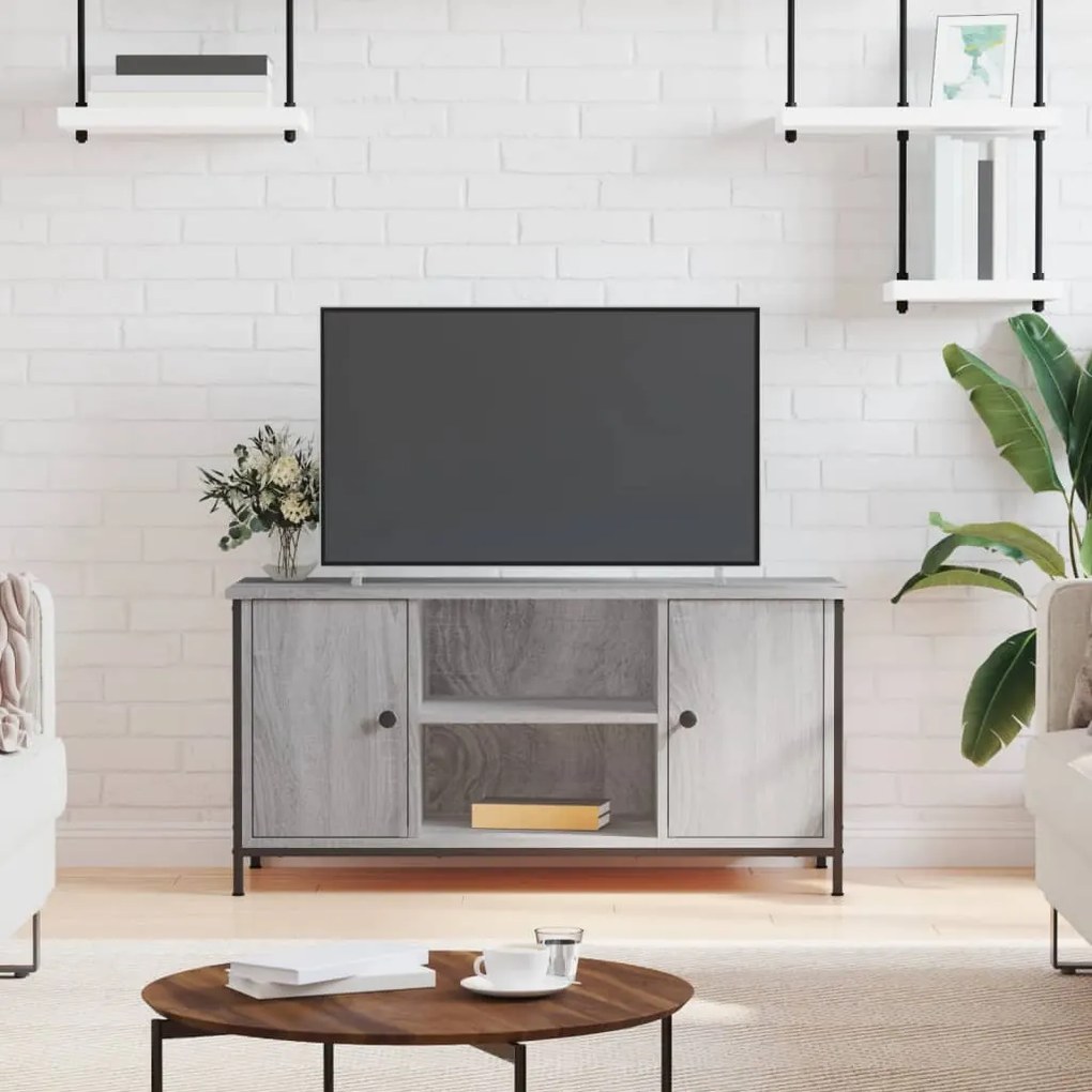 vidaXL Comodă TV, gri sonoma, 100x40x50 cm, lemn prelucrat