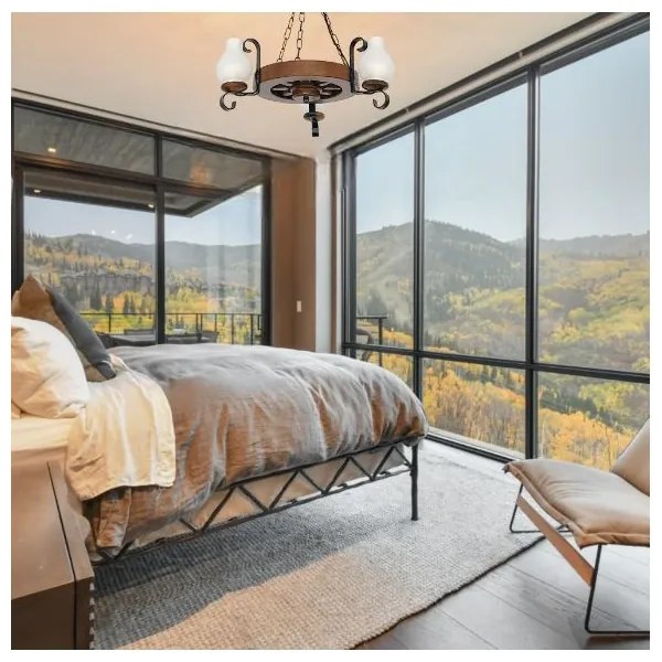 Lustră pe lanț Brilagi ROATA 3xE14/40W/230V fag/nuc