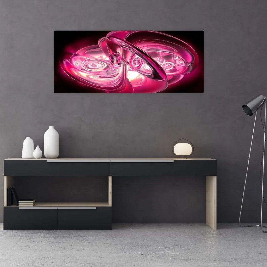 Tabloul cu fractali roz (120x50 cm)