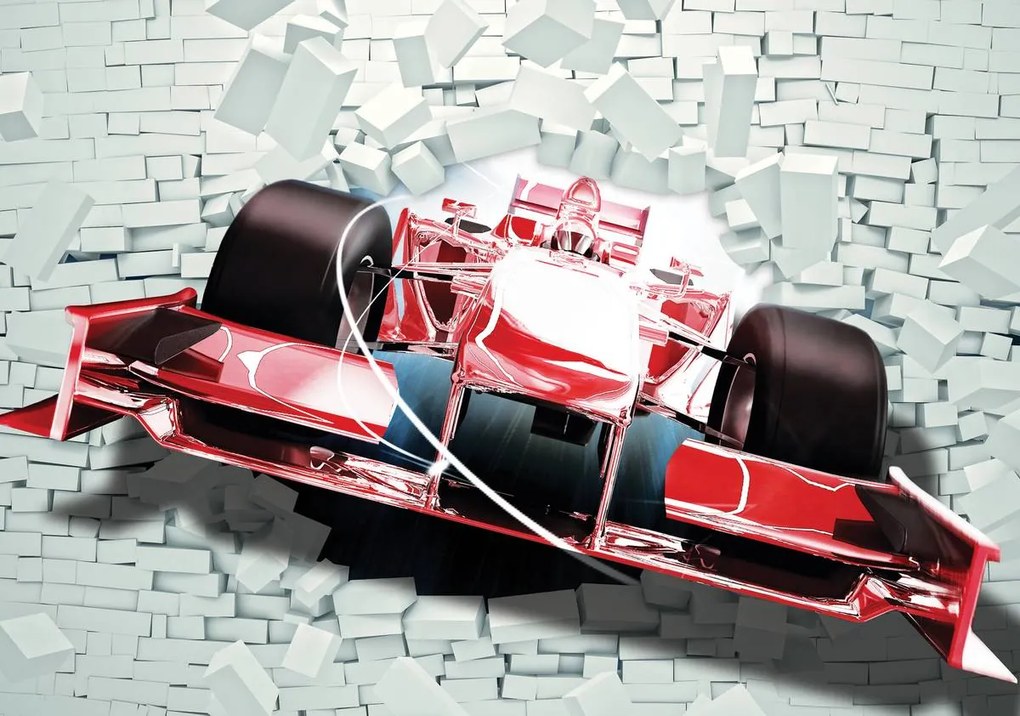 Fototapet - Formula 1 roșie 3D F1 (152,5x104 cm)