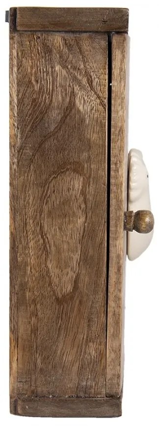 Dulăpior pentru chei din lemn, model cocoș ceramic, 23x8x30 cm