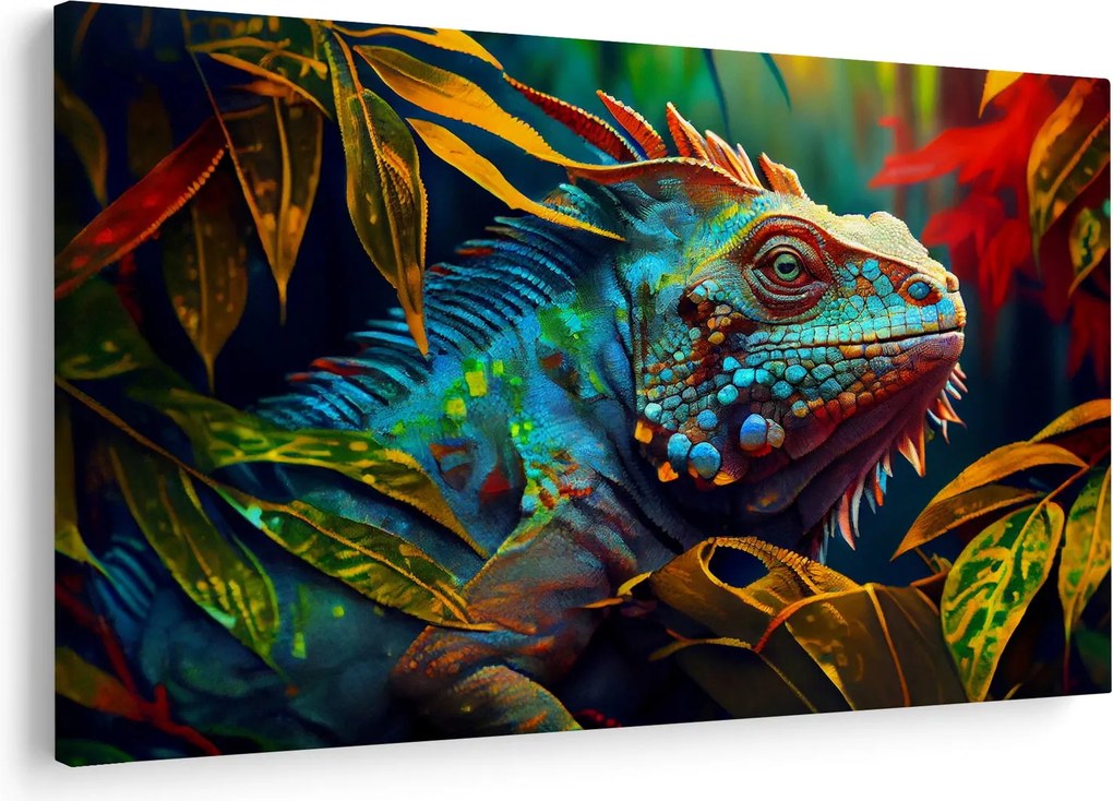 Tablou - Iguana colorată (90x60 cm)
