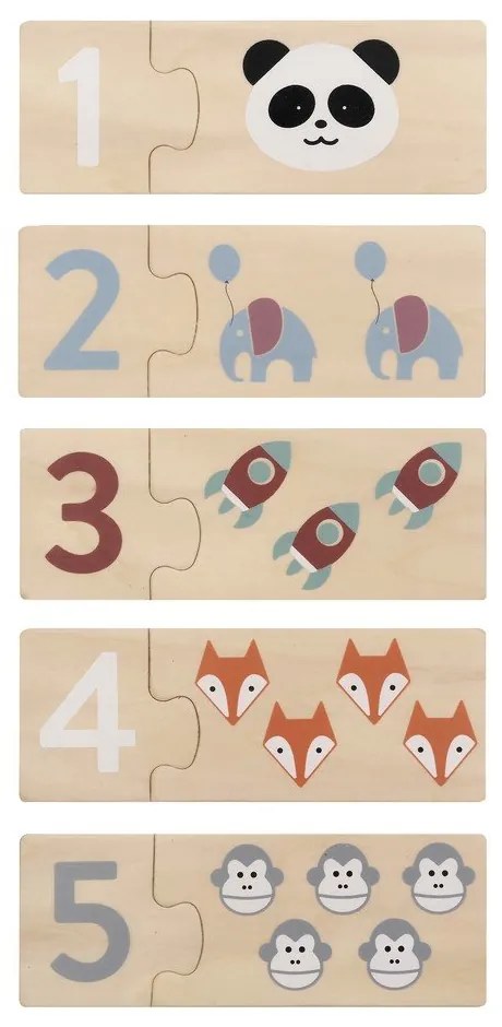 Puzzle (număr de piese 20) de copii din lemn Numbers – Kindsgut