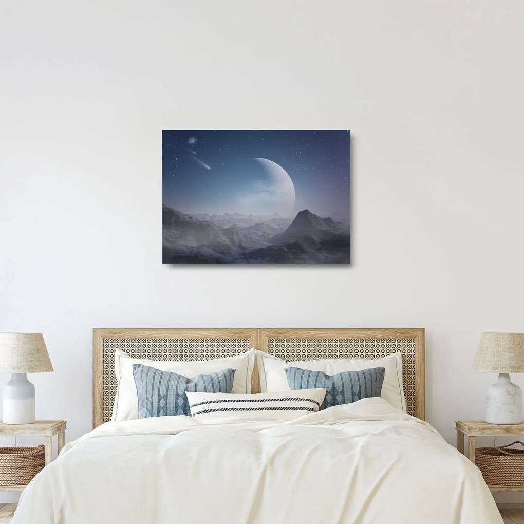 Tablou pe sticlă - Cer deasupra stâncilor (70x50 cm)