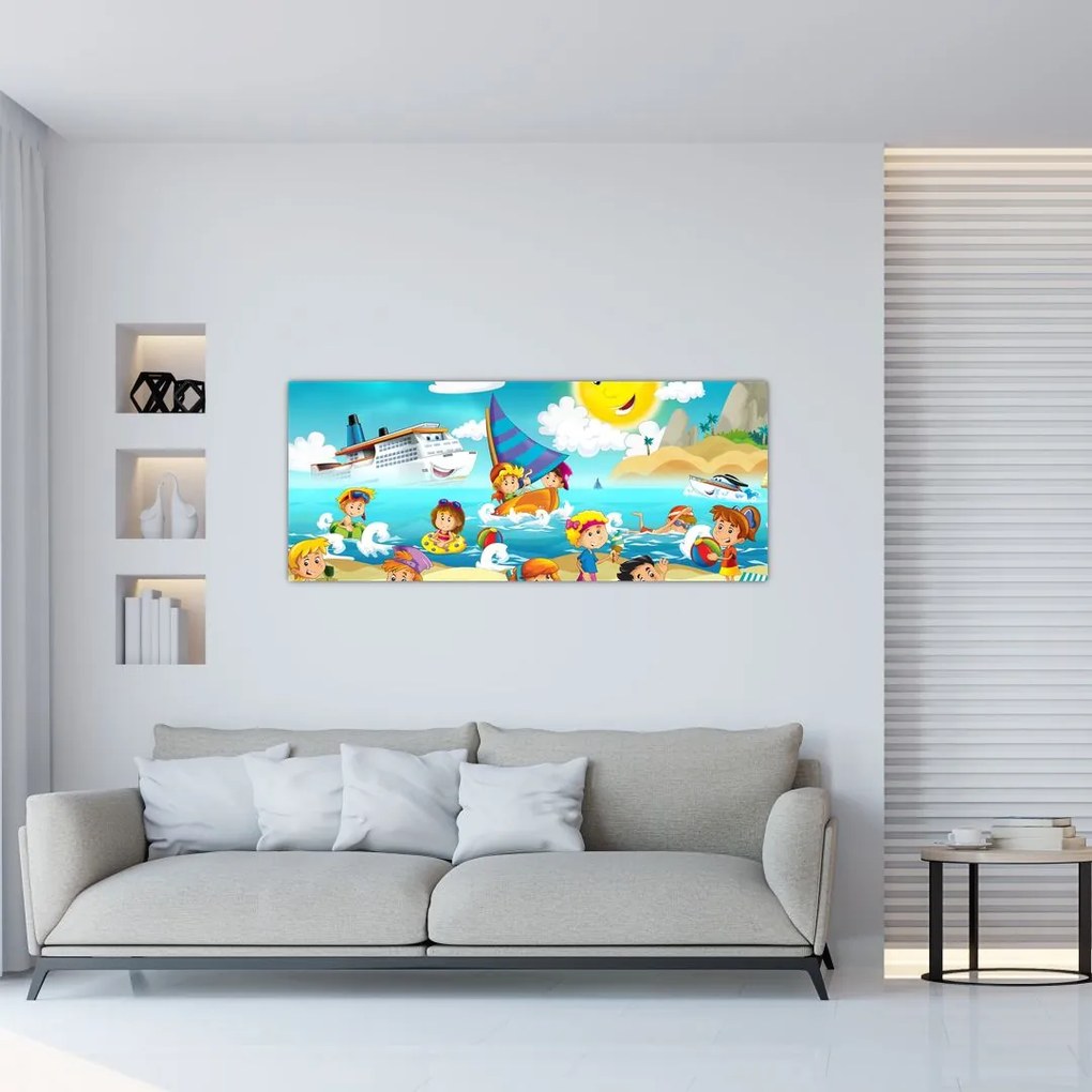 Tablou -Ziua la plajă (120x50 cm)