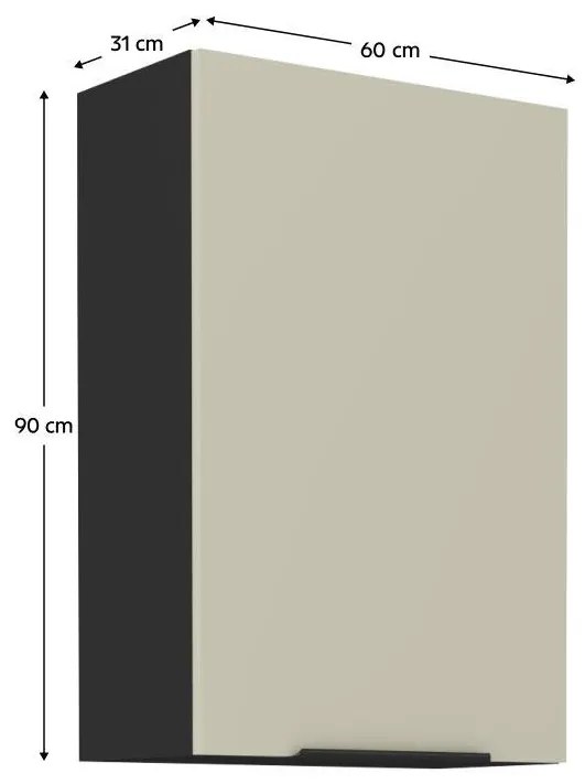 Dulap de bucătărie superior Arikona 60 G 72 1F (cașmir + negru). 1097048