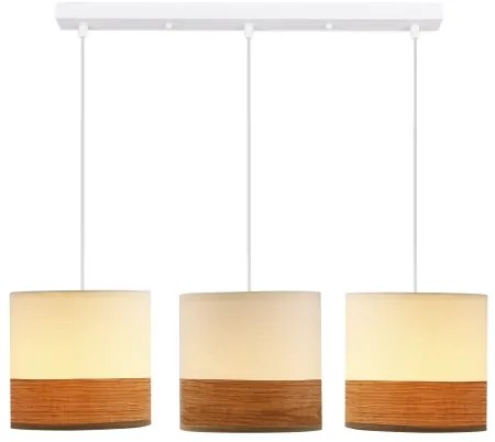 Lustră pe cablu BIANCO 3xE27/40W/230V alb/maro