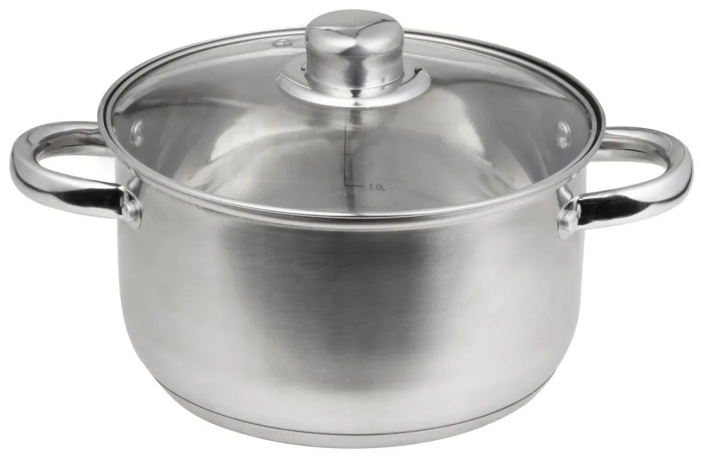 Oala inox cu capac 24cm, 5.8L, Santo