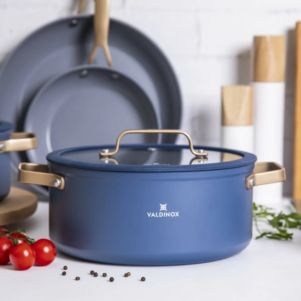 Valdinox Caserolă cu capac Giovanni 24 cm, 5,0 l, 5 l