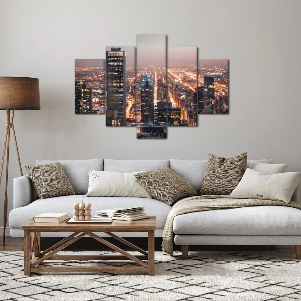 Tabloul cu metropolă luminată (150x105 cm)