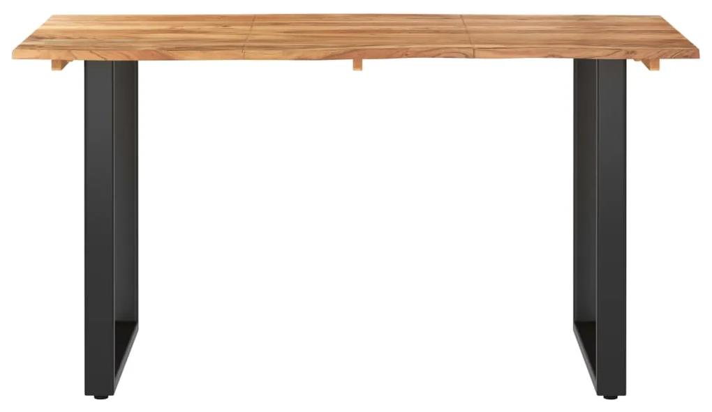 Masa de bucatarie, 140 x 70 x 76 cm, lemn masiv de acacia 1, Negru, 140 x 70 x 76 cm