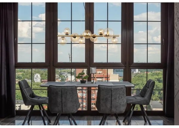 Lustră LED pe tijă RIHA 9xG9/3W/230V alamă Globo 56135-9H