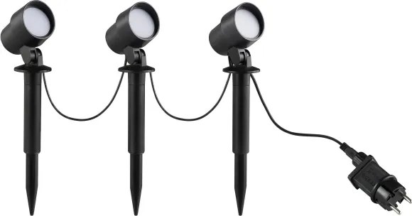 Brilliant - Set de 3 lămpi LED pentru exterior KAMARA LED/8,5W/230V IP44 neagră