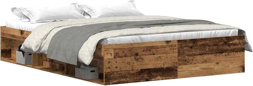 vidaXL Cadru de pat fără saltea Lemn vechi 150x200cm Lemn prelucrat