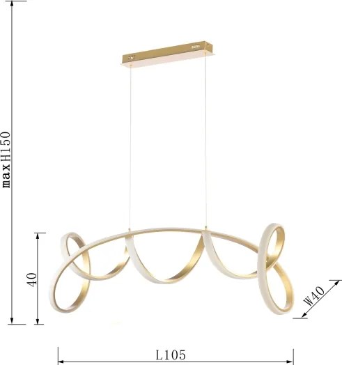 Lustră LED pe cablu ONLI KIRA LED/60W/230V 4000K auriu