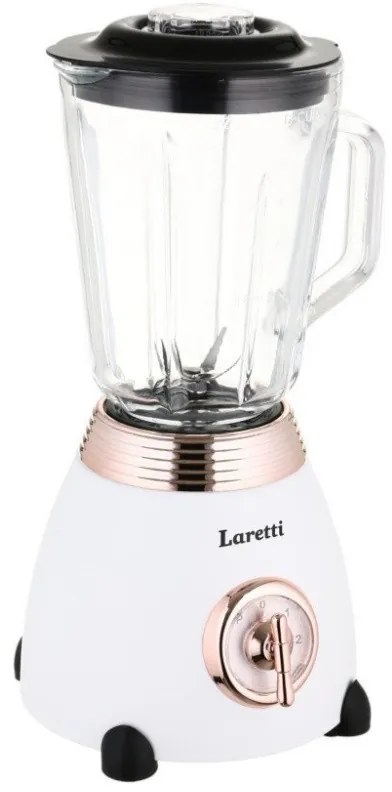 Blender Laretti LR-FP7310, 500W, 1.5 l, Lame din otel inoxidabil, 2 viteze + puls, Mecanism de blocare, Alb