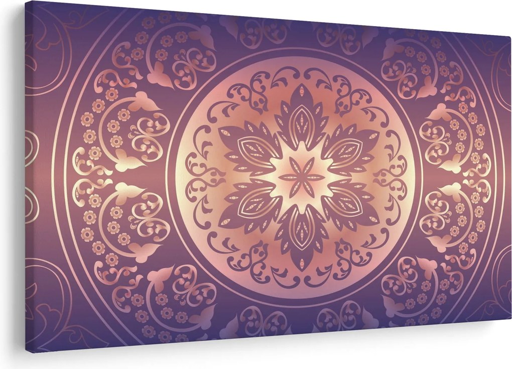 Tablou - Mandala pe gradient violet (90x60 cm)