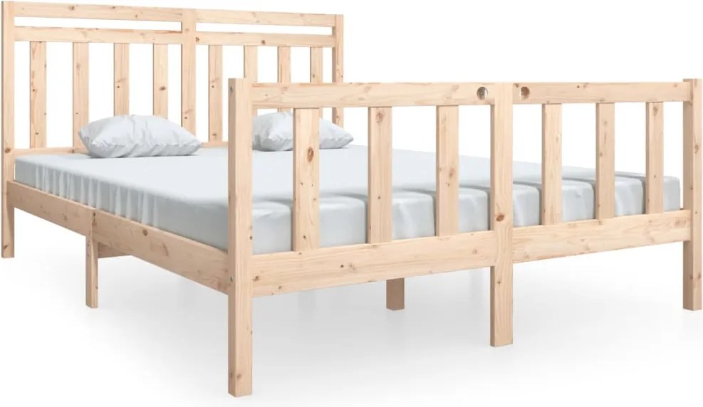 vidaXL Cadru de pat, 150x200 cm, lemn masiv, King Size