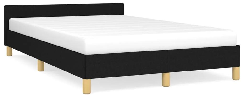 347401 vidaXL Cadru de pat cu tăblie, negru, 120x200 cm, textil