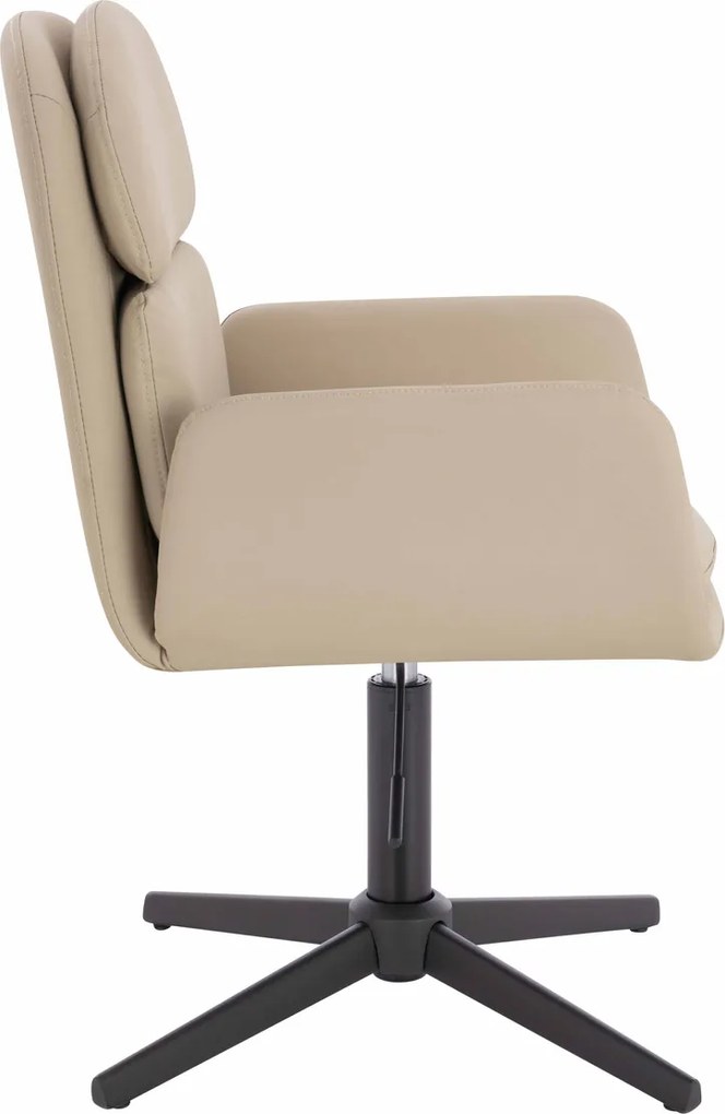 HR480CROSS Scaun Crem Piele Ecologica Premium Soft cu Bază Neagră