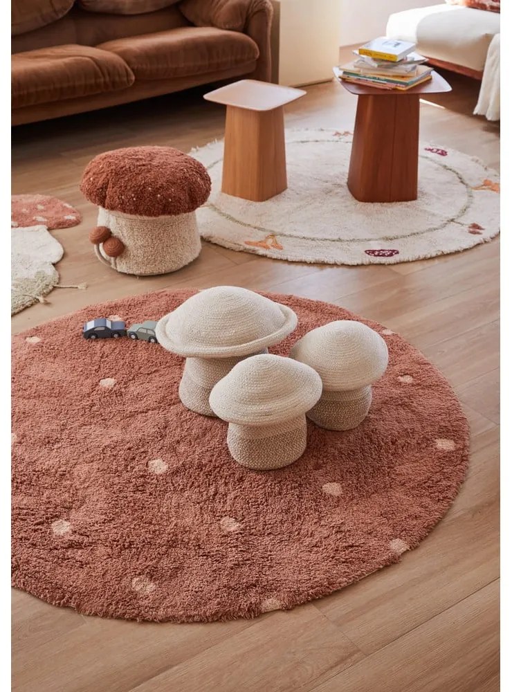 Fotoliu puf pentru copii cărămiziu/crem Boletus – Lorena Canals