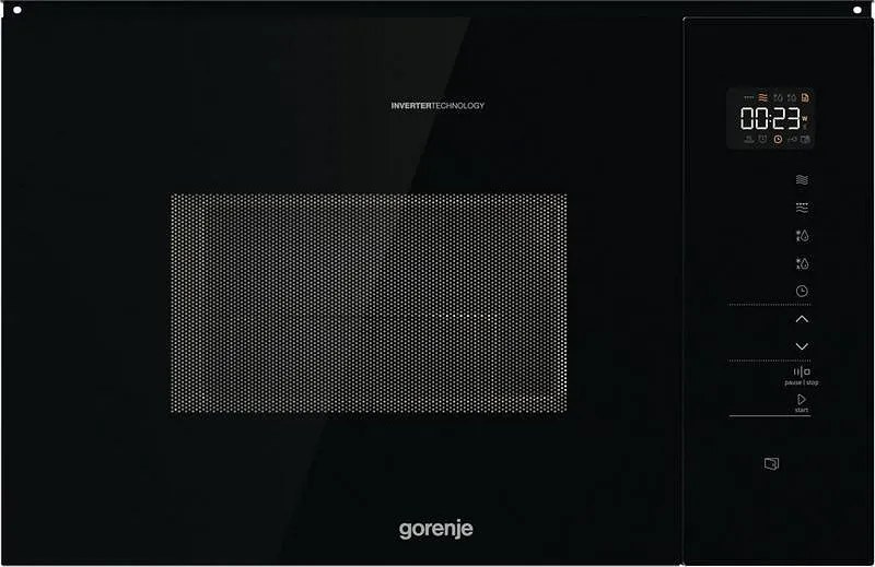 Cuptor cu microunde încorporat Gorenje BMI251SG3BG, 25 l, 1200 W, 5 niveluri, 15 programe, Grătar, Dezghețare, AquaClean, Negru
