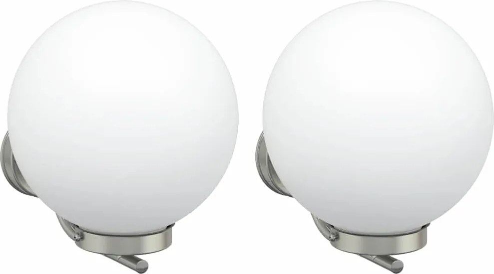 vidaXL Lumină de perete pentru exterior 2 pcs Argintiu 29 x 25 x 33 cm