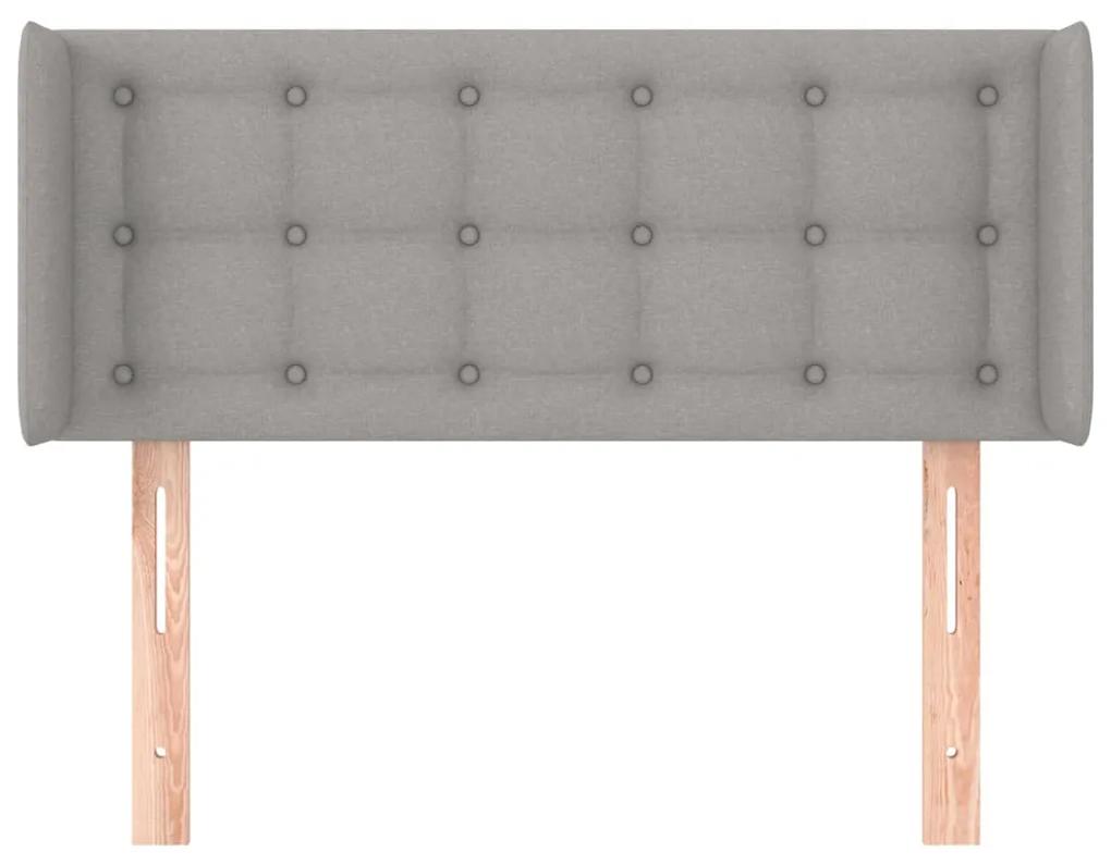 Tablie de pat cu aripioare gri deschis 83x16x78 88 cm textil 1, Gri deschis, 83 x 16 x 78 88 cm