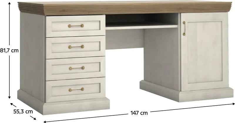 Masă PC, pin nordic / stejar sălbatic, ROYAL B1.