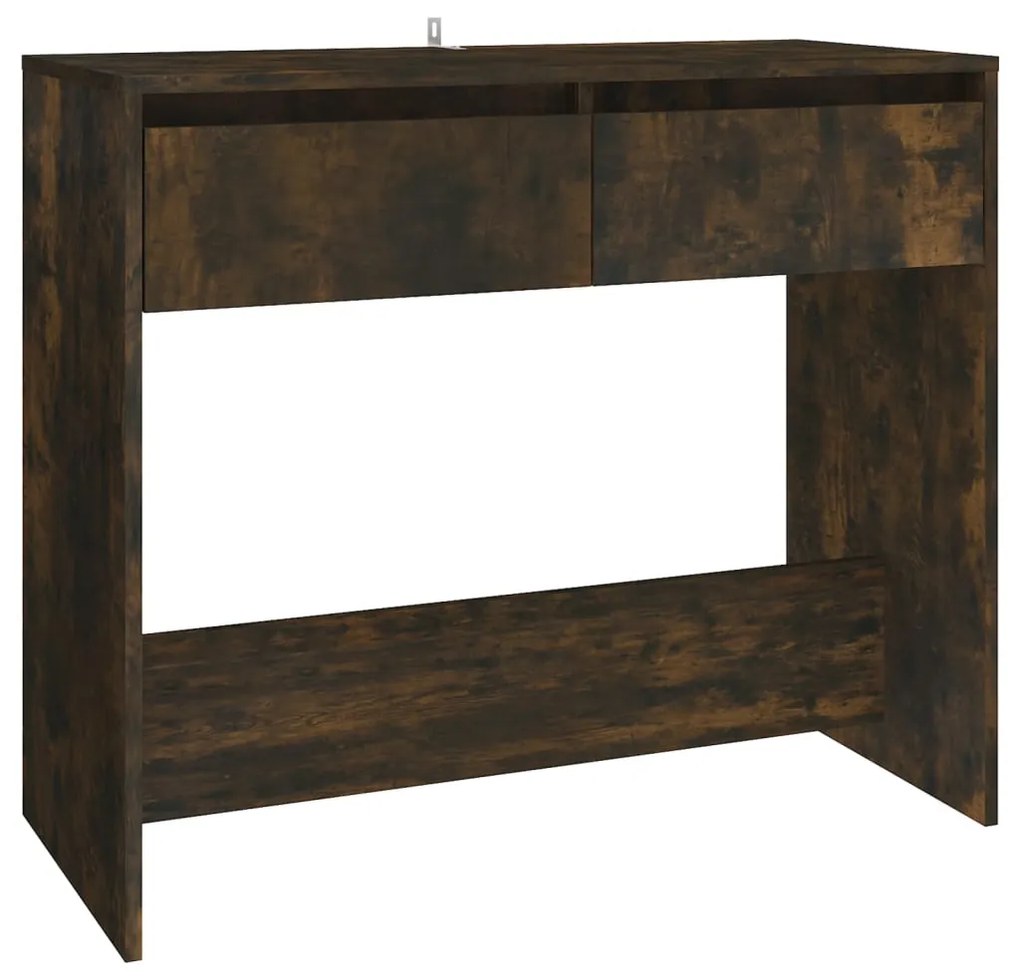 812999 vidaXL Masă consolă, stejar afumat, 89x41x76,5 cm, oțel